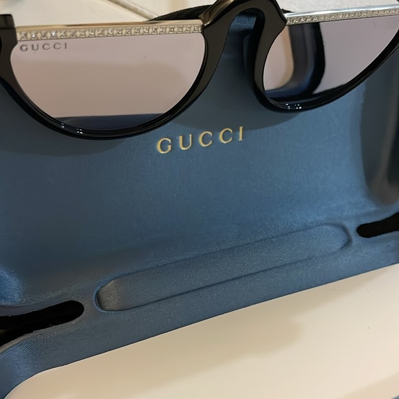 NEW GUCCI GG1368S 001 half SUNGLASSES with rhinestones and case - Picture 14 of 16